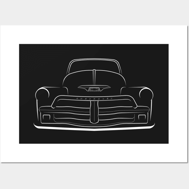 1954 Chevy 3100 Pickup Truck - front stencil, white Wall Art by mal_photography